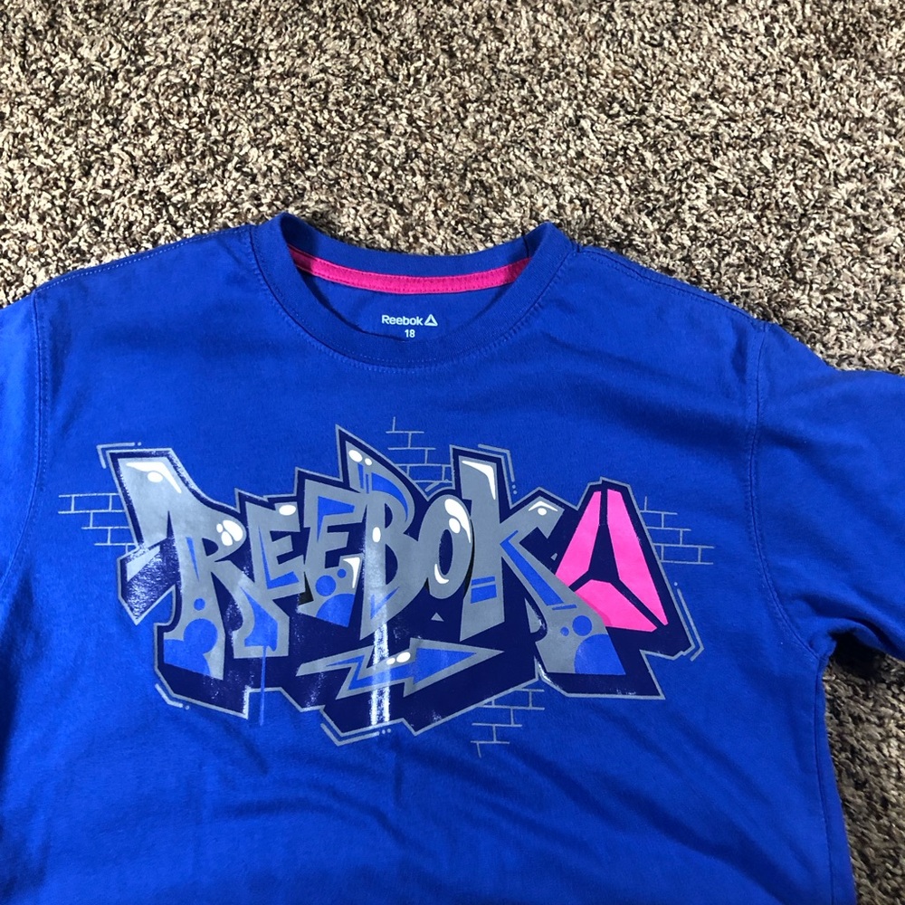 Reebok Kids Blue and Pink Graphic Tee